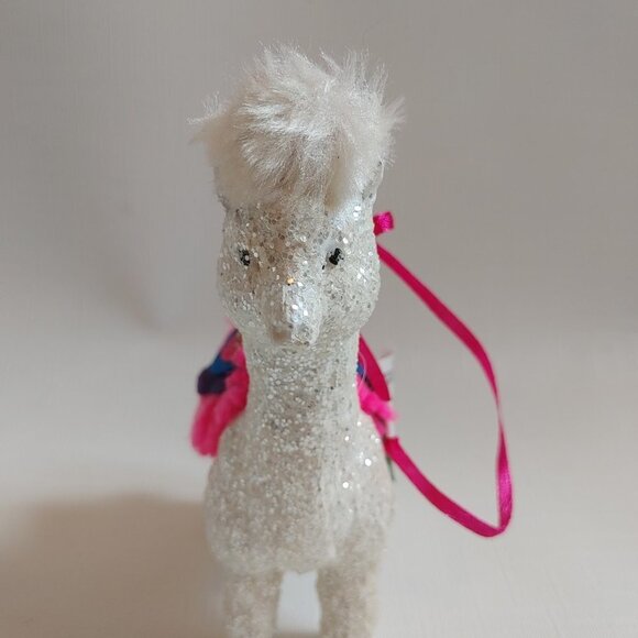 KURT ADLER Llama Ornament BNWT Sparkly Llama Carrying Present Christmas Tree - Picture 6 of 6